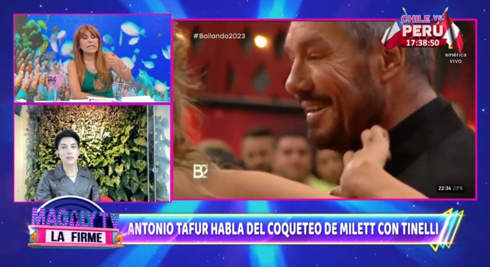 Antonio Tafur revela que a Milett Figueroa no la soportan y la tilda de ‘Diva’. (Captura: Magaly TV La Firme)