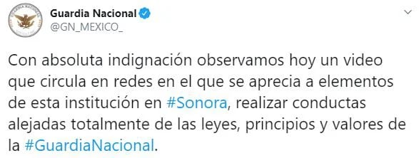 La Guardia Nacional aseguró que los presuntos responsables serán puestos a disposición de las autoridades competentes para que se les aplique el peso de la ley (Foto: Twitter/GN_MEXICO_)