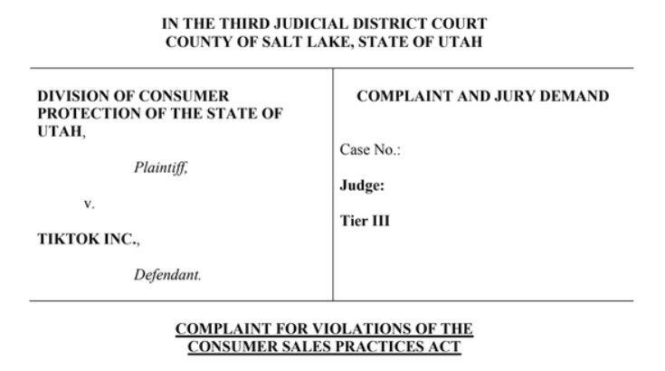 Utah demanda a TikTok por tener un algoritmo "adictivo" y "dañino" para menores de edad. (Captura)