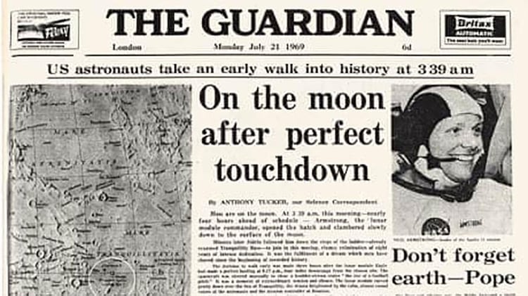 “En la Luna tras un aterrizaje perfecto”, indicó The Guardian
