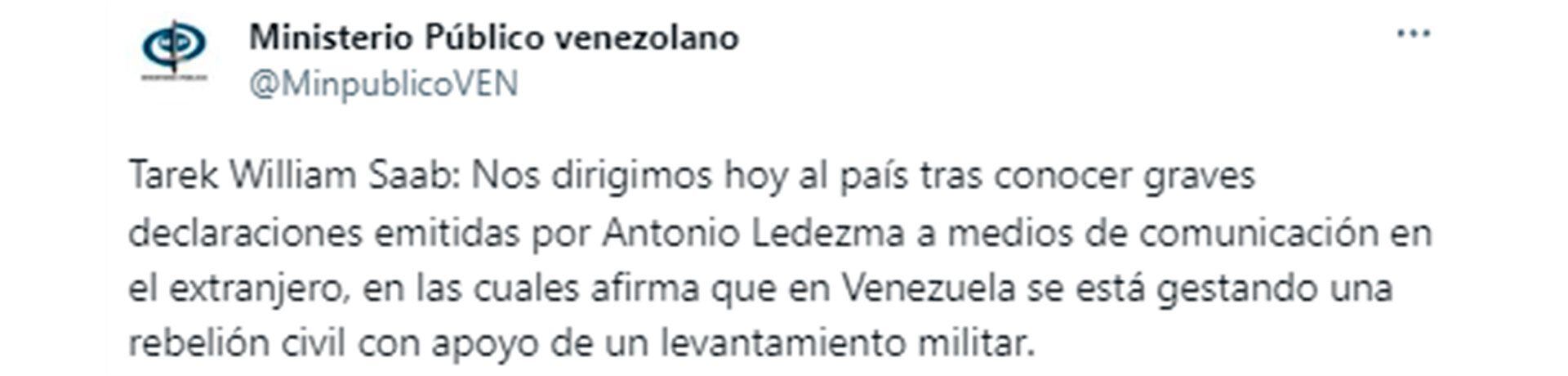 El mensaje del Ministerio Público venezolano