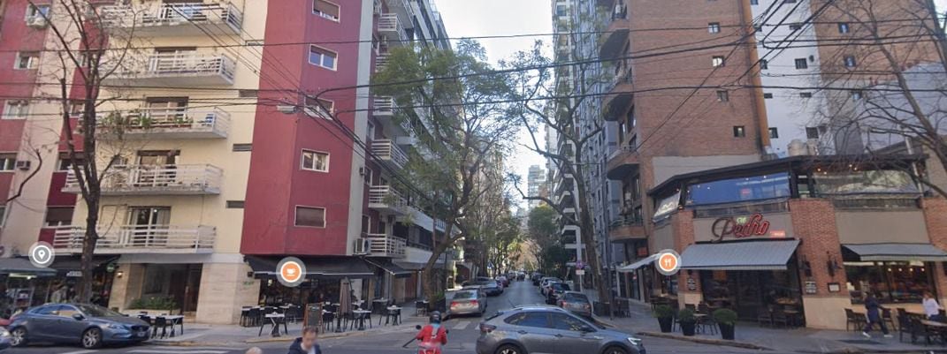 Soldado de la Independencia y Gorostiaga, una de las esquinas de Las Cañitas/La Imprenta en Palermo. Allí hay fuerte presencia de cafecitos y locales gastronómicos