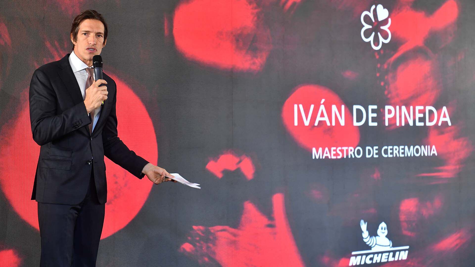 Iván de Pineda fue el maestro de ceremonia de la presentación de la Guía Michelin en Argentina, que tuvo mucha concurrencia en el hotel Four Seasons de la Ciudad de Buenos Aires (Maximiliano Luna)