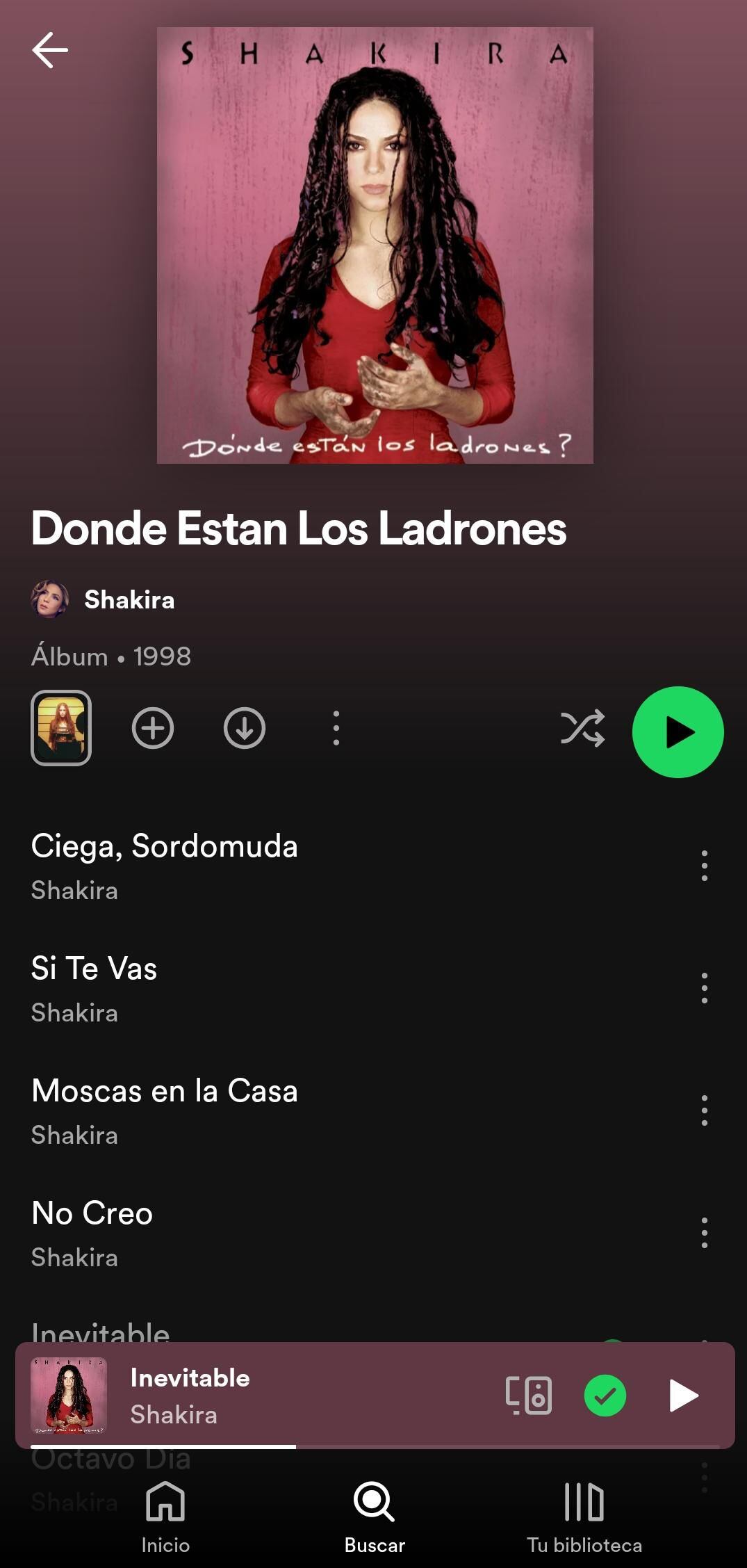 Dónde Están Los Ladrones es un álbum muy importante en la carrera de Shakira. (Spotify)