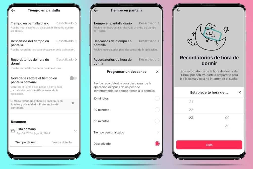 TikTok permite controlar el tiempo que pasa una persona en pantalla usando la aplicación. (Hipertextual)