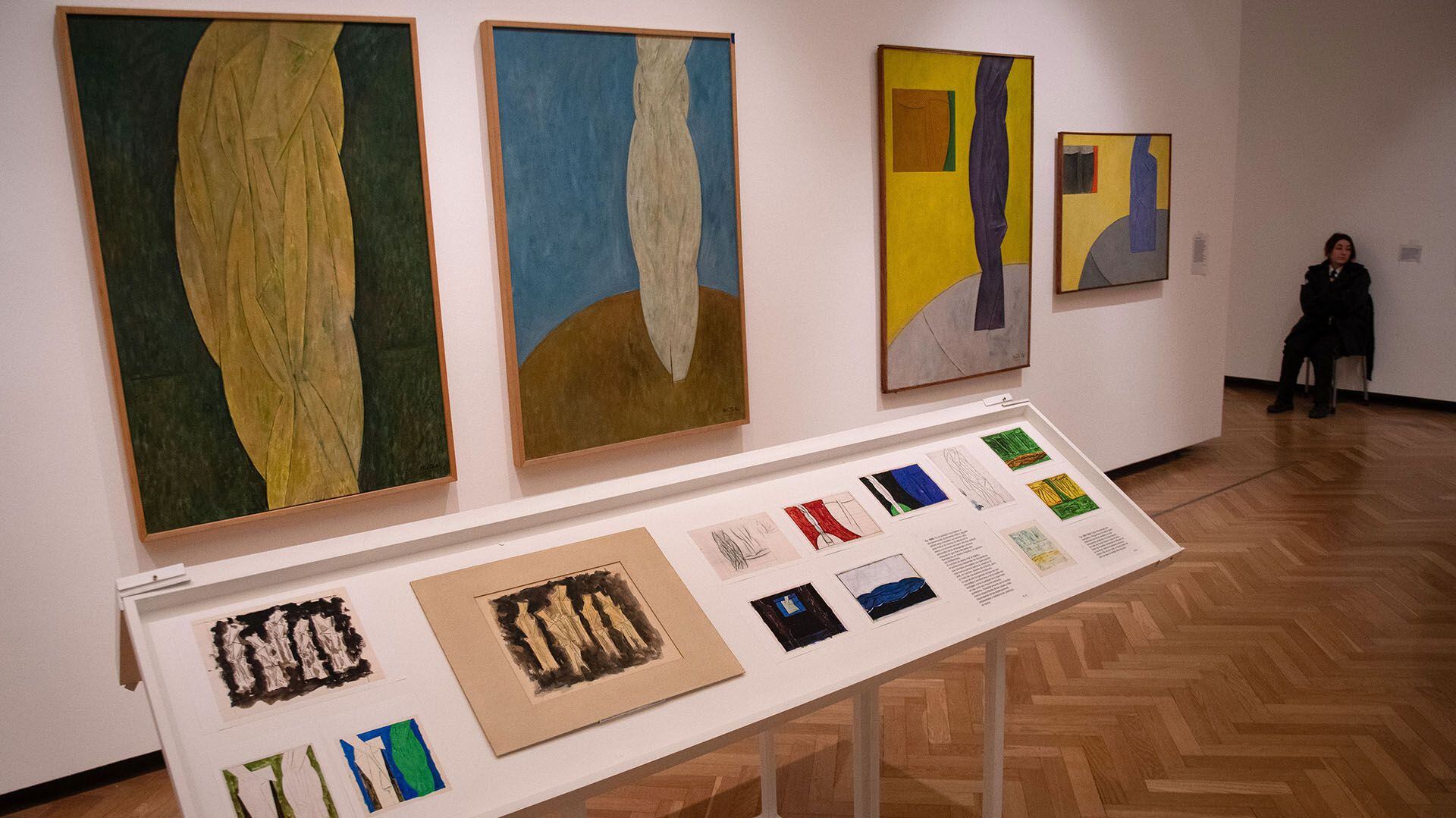 La exposición presenta 105 pinturas que trazan una cronología de la metamorfosis de su obra desde la década de 1960 (Foto: Eliana Obregon/ Télam S. E.)