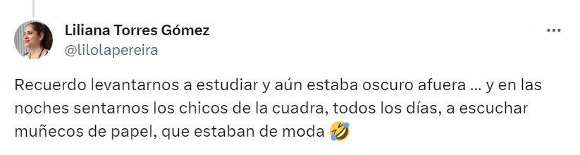 Publicación de Liliana Torres Gómez, periodista - crédito @LiloLaPereira/X