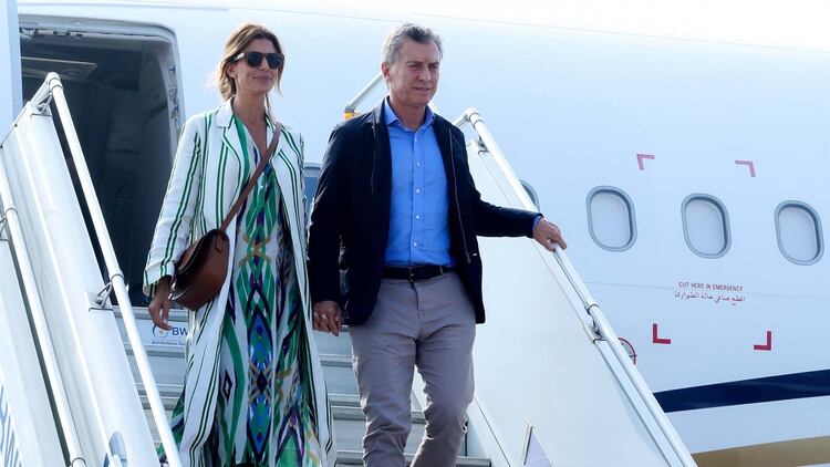 El presidente Macri y Juliana Awada. Será una gira por tres países que durará una semana. (Télam)
