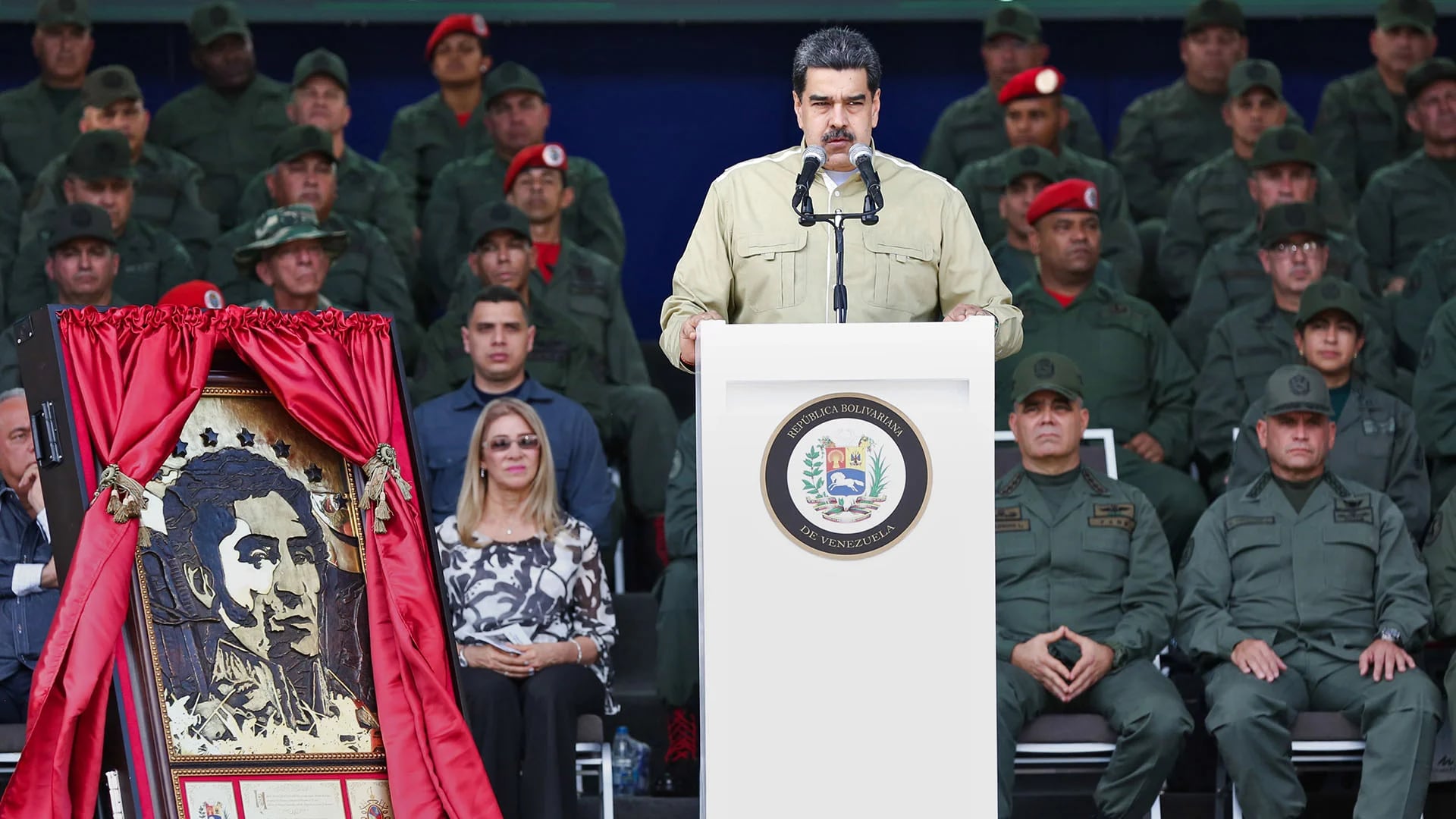Nicolás Maduro en un discurso ante las fuerzas chavistas. (Photo by Zurimar Campos / Venezuelan Presidency / AFP) 