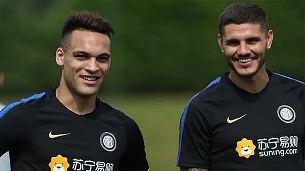 Lautaro Martínez y Mauro Icardi, compañeros en el Inter de Milán, son dos de las nuevas caras de la Selección (Instagram)