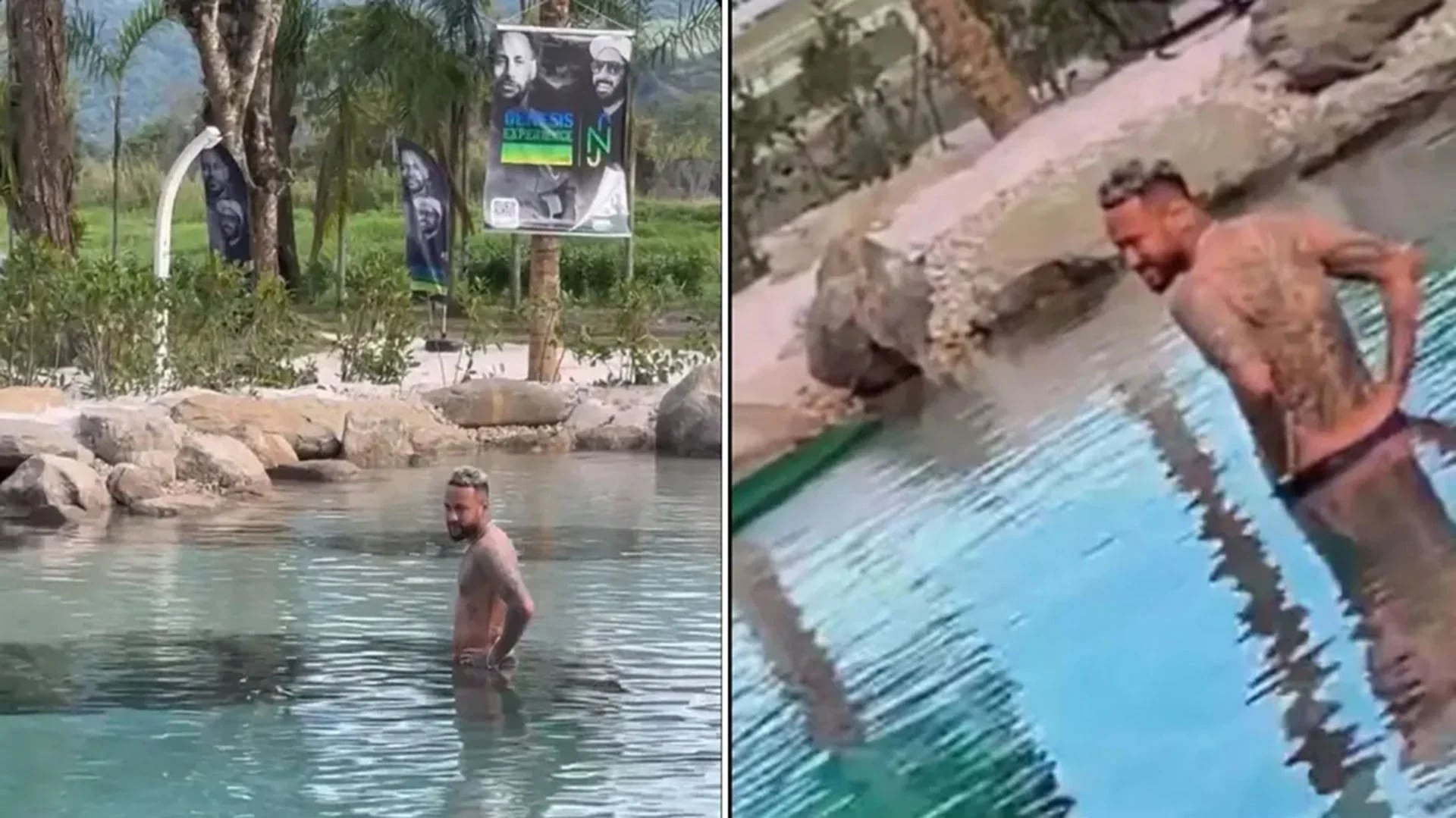 Neymar había celebrado una fiesta y se bañó en dicho lago de la polémica