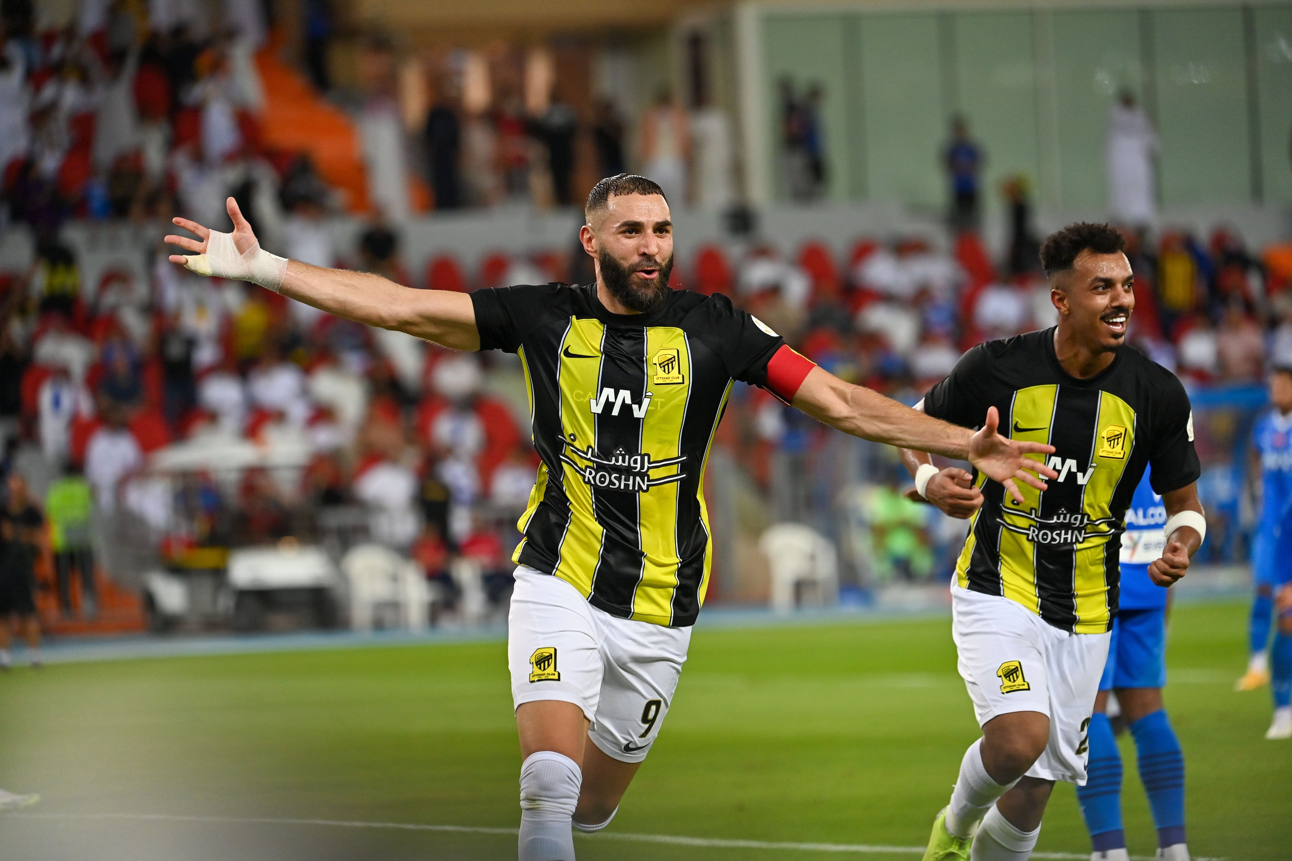 Karim Benzema celebra un gol con el Al-Ittihad (EFE/EPA/STRINGER) 