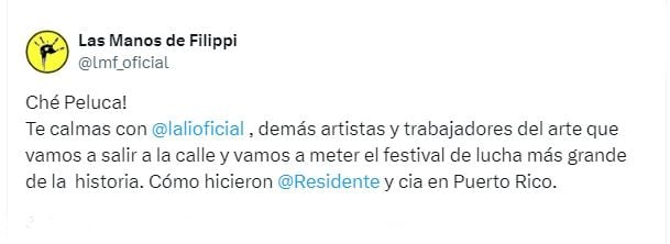 Las manos de Filippi también se mostraron del lado de Lali