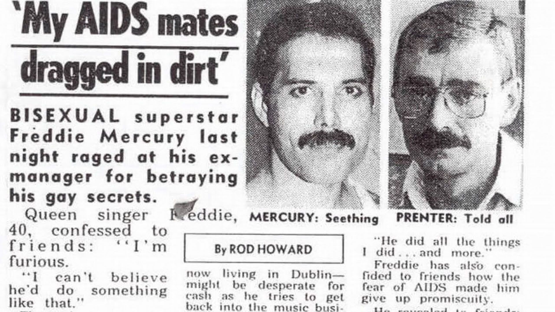 Paul Prenter, una antigua pareja de Freddie y ex manager de la banda, vendió fotos y declaraciones exclusivas a un diario sensacionalista inglés revelando intimidades sexuales del cantante