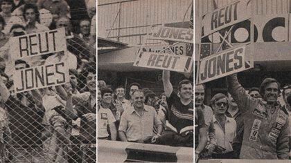 Los hinchas con el cartel invertido, la respuesta de Jones y la aparición de Lole para que estallen las tribunas (Archivo CORSA).