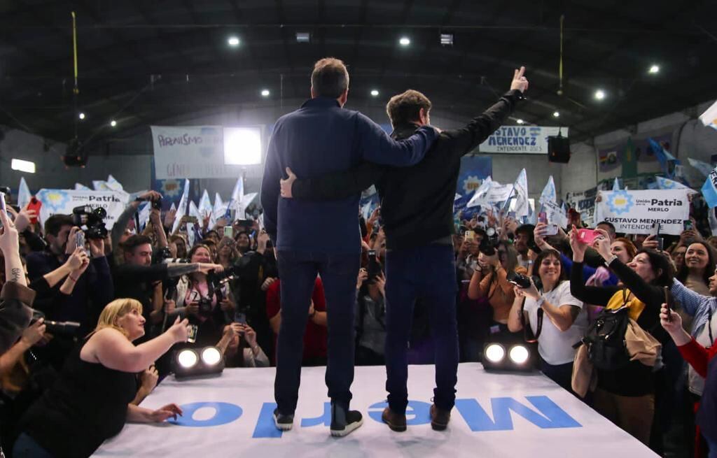 Axel Kicillof junto a Sergio Massa días atrás en Merlo 