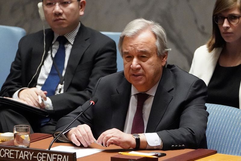 Imagen de archivo del secretario general de Naciones Unidas, Antonio Guterres, durante una reunión del Consejo de Seguridad de la ONU en su sede en Nueva York, EEUU, Febrero 28, 2020. REUTERS/Carlo Allegri