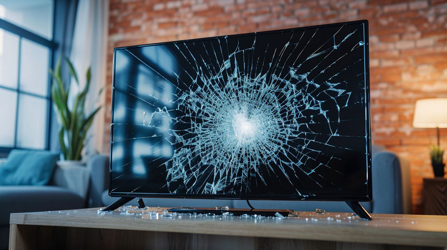 Una TV rota en un living room - (Imagen Ilustrativa Infobae)