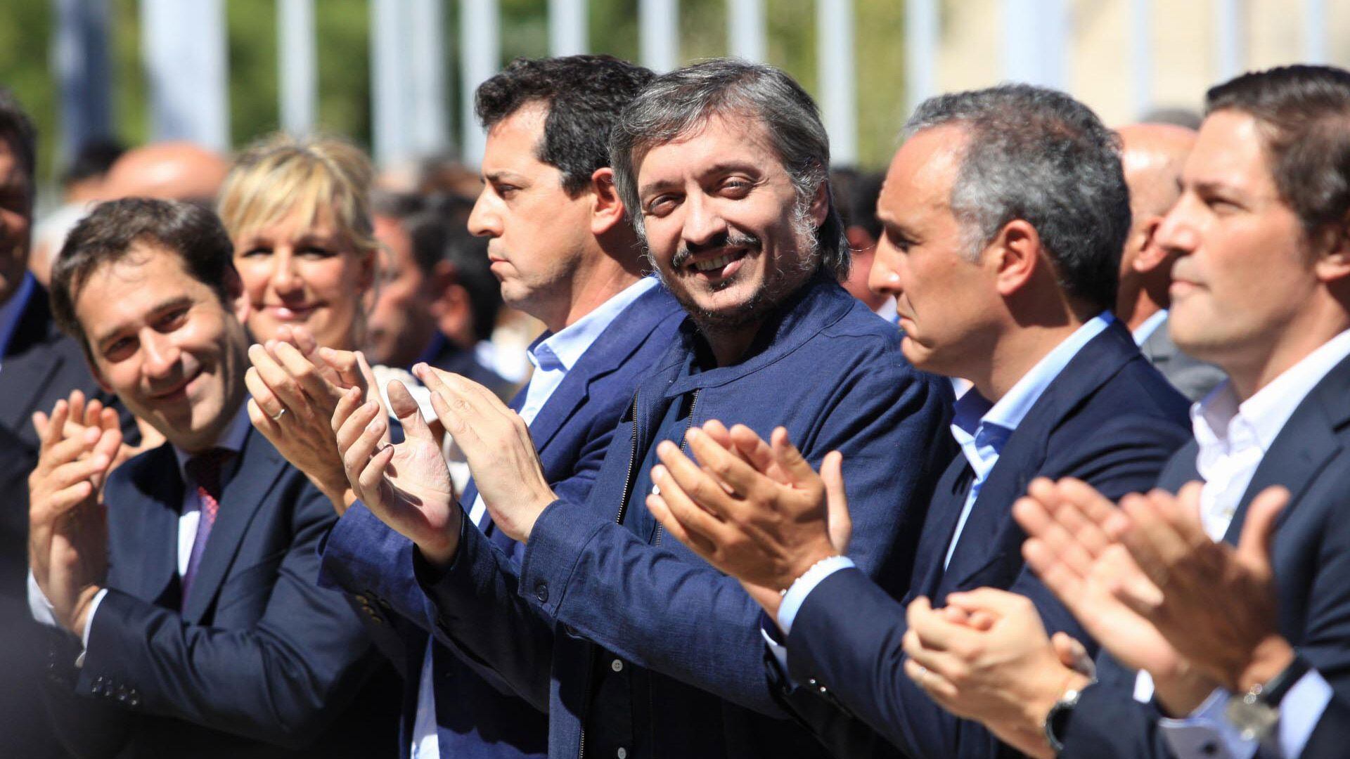 Eduardo de Pedro; el presidente de la Cámara de Diputados, Sergio Massa; y el diputado nacional Máximo Kirchner