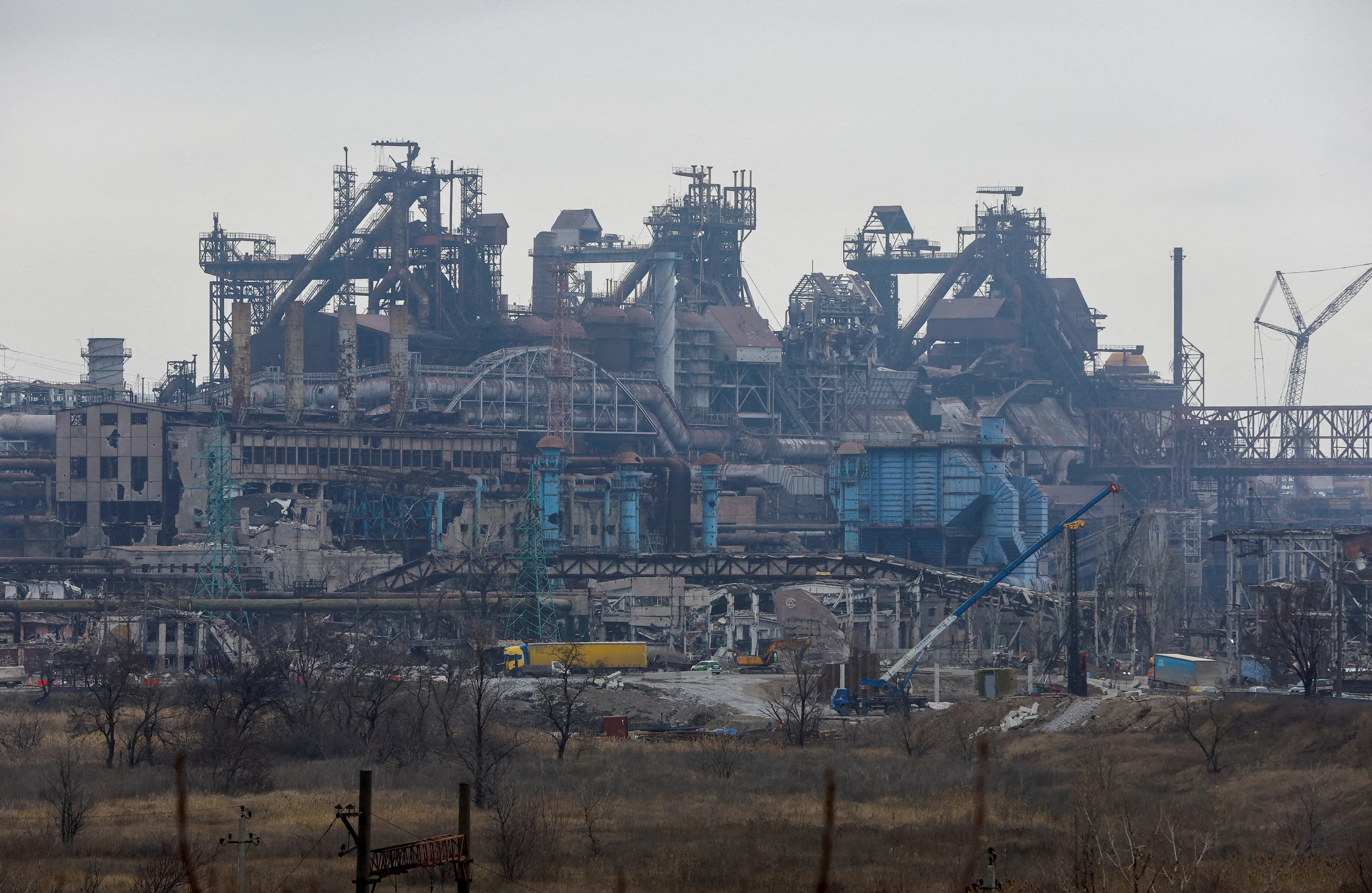 FOTO DE ARCHIVO: Una vista muestra la acería Azovstal destruida durante el conflicto entre Rusia y Ucrania en Mariupol, Ucrania controlada por Rusia, el 16 de marzo de 2023. REUTERS/Alexander Ermochenko/Foto de archivo
