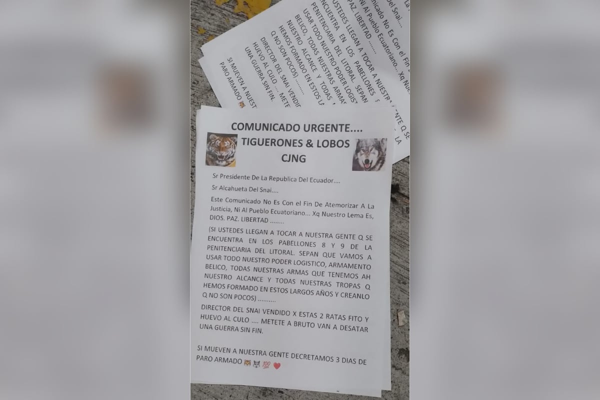mensaje del CJNG en Ecuador