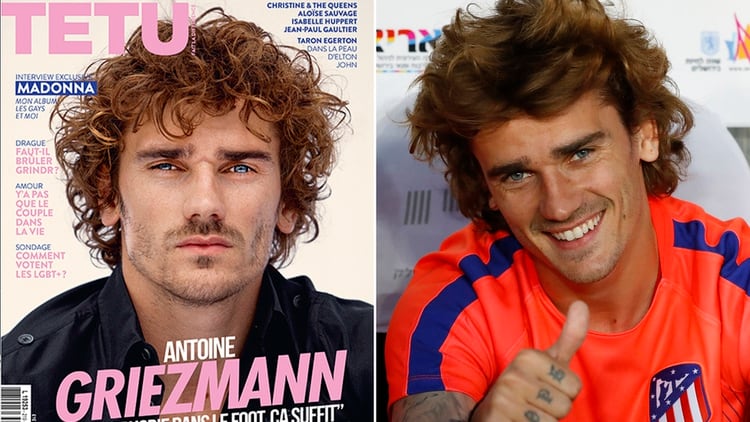 Antoine Griezmann puso su rostro en la portada de una revista francesa LGBT