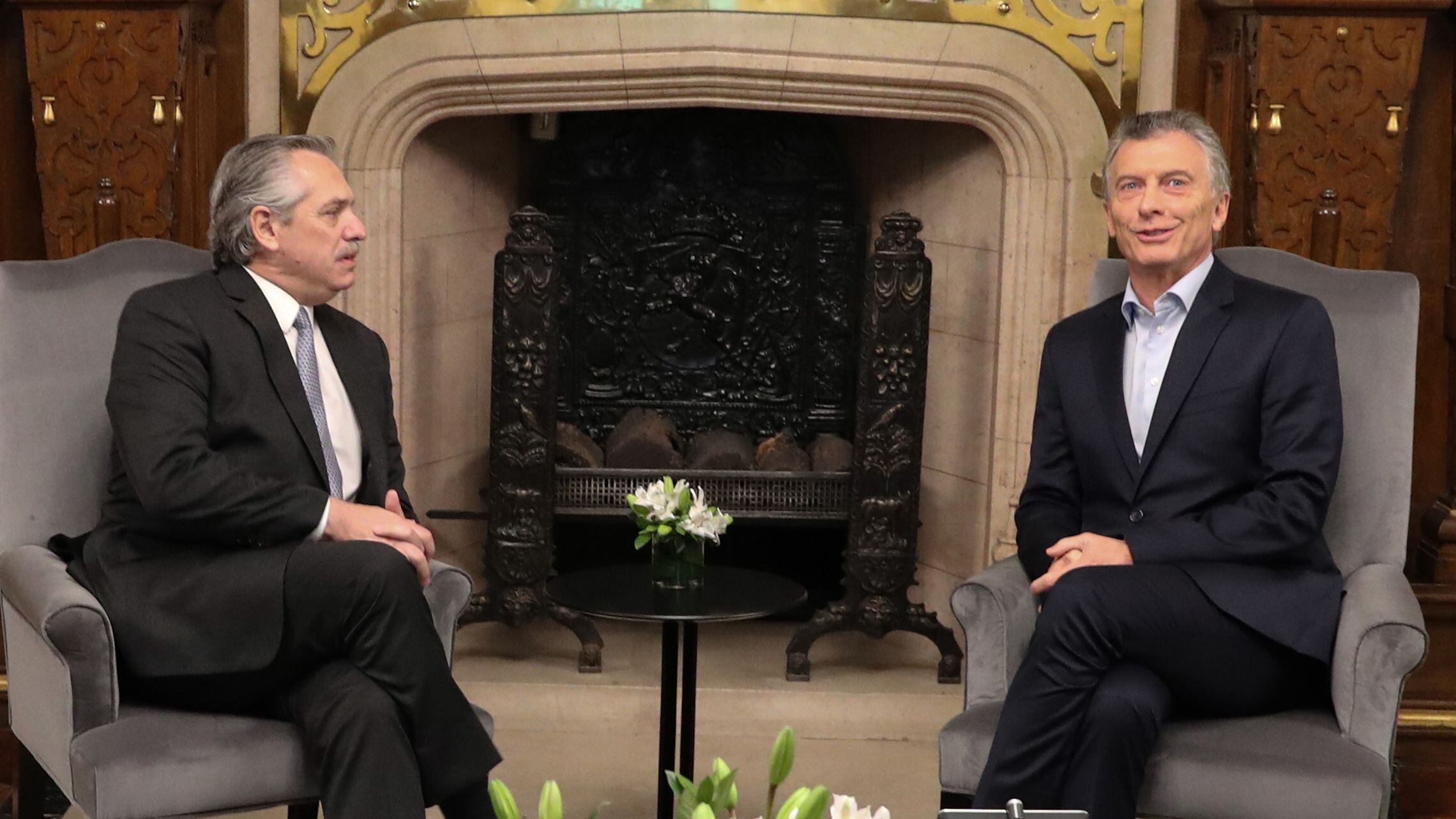 Alberto Fernández y Mauricio Macri, en la primera reunión "de transición" luego de las elecciones de 2019