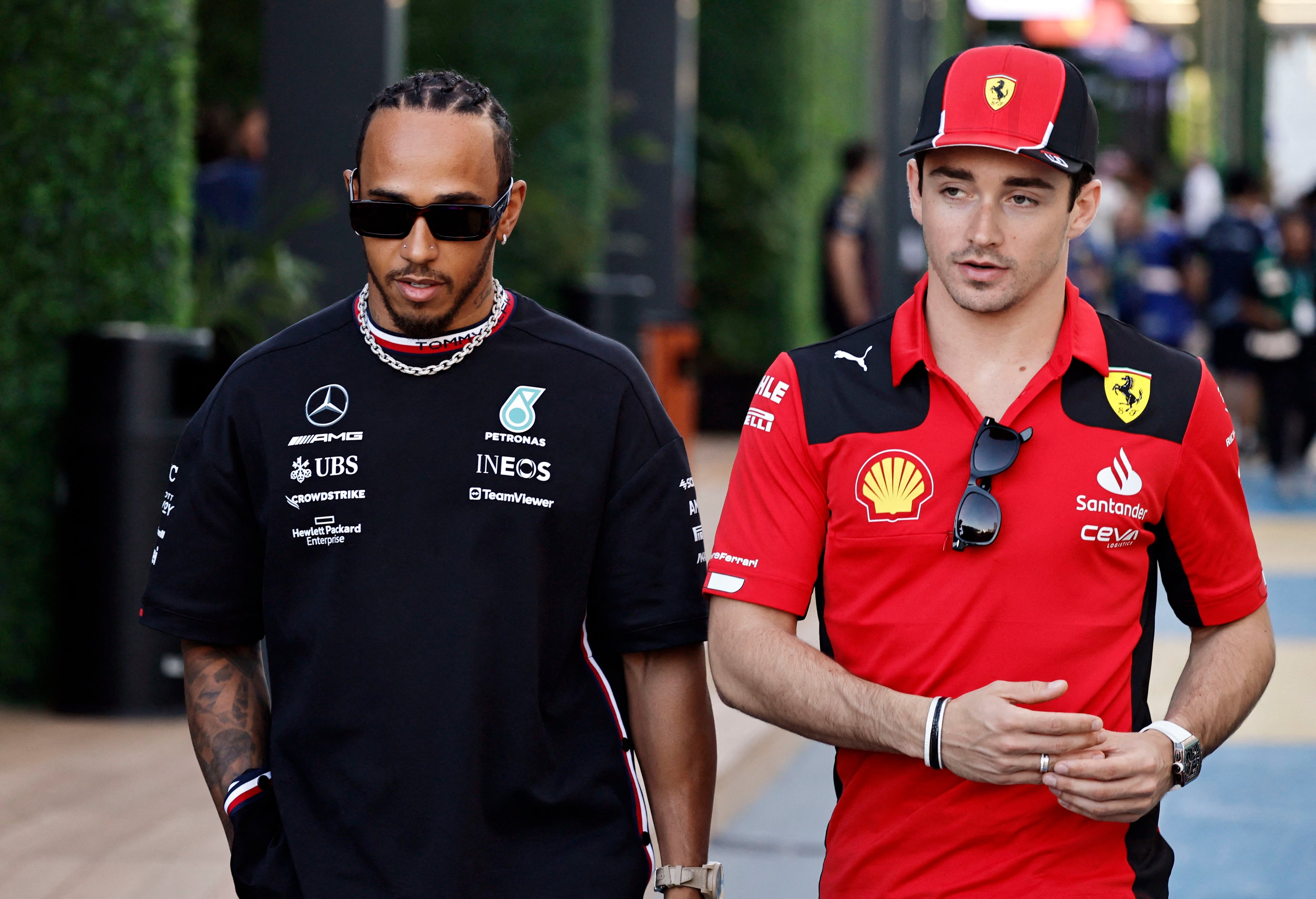 La relación Leclerc-Hamilton, en el foco de la prensa europea (Foto: Reuters/Hamad I Mohammed)