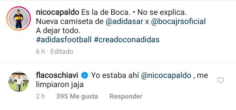 El comentario del Flaco Schiavi en el posteo de Nicolás Capaldo, futbolista de Boca