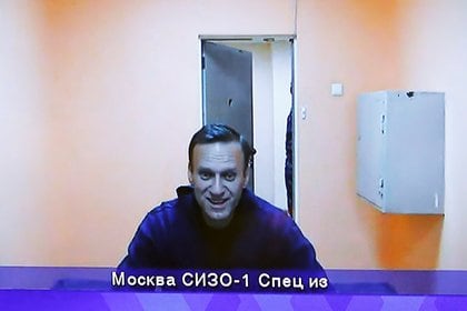 Navalny compareció por videoconferencia desde su lugar de detención (REUTERS/Maxim Shemetov)