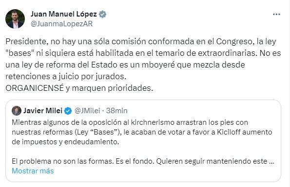 Tuit de Juan Manuel López