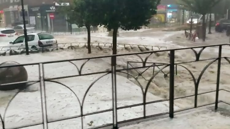 Inundaciones en Arganda del Rey, España (Isaac Garcia via REUTERS)