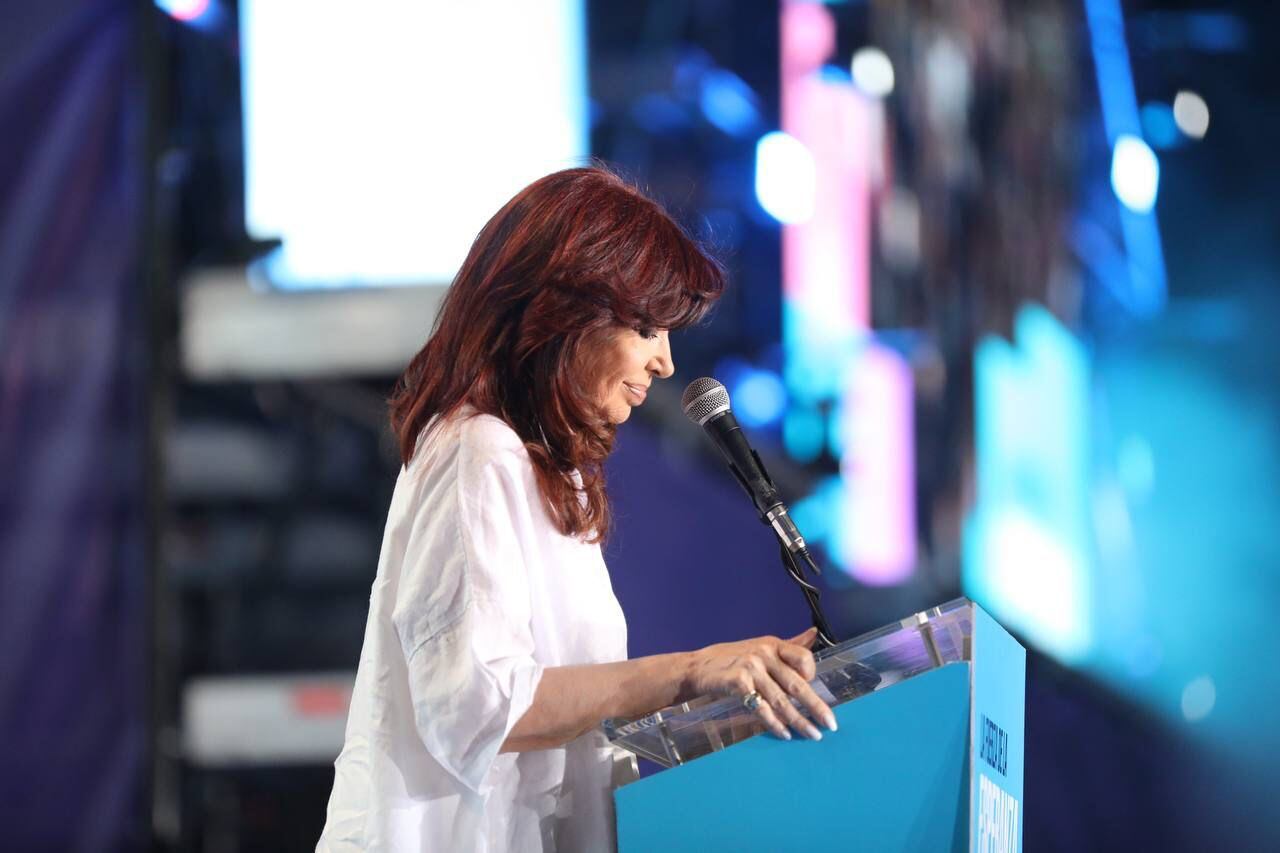 Cristina Kirchner en el acto que protagonizó el jueves en La Plata