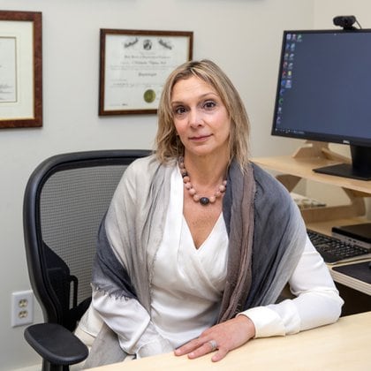 Michelle Papka, director of the Cognitive and Research Center, in her office in Springfield, NJ, on April 6, 2021. Despite the urgent need for treatment to delay or stop Alzheimer's disease, it was difficult and frustrating to find patients for clinical trials. .  (Jackie Molloy / The New York Times)