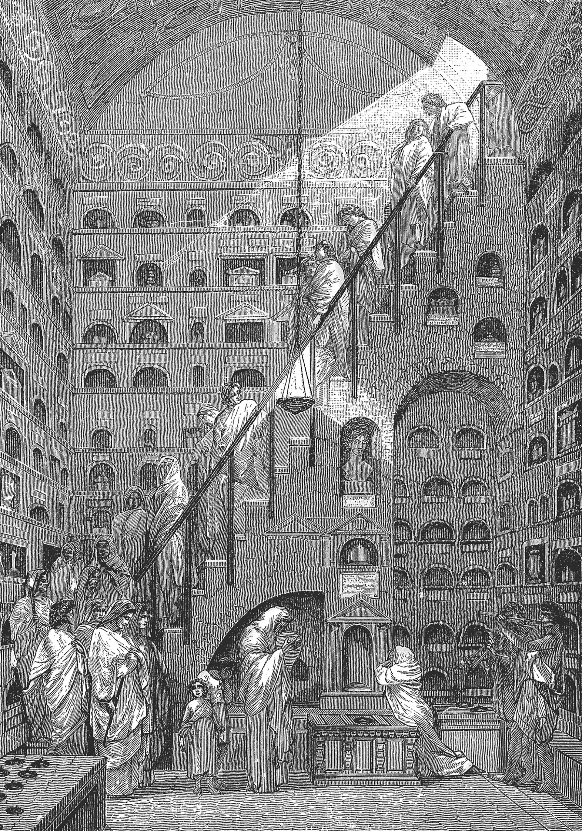 Una ilustración que muestra las catacumbas romanas (Getty)