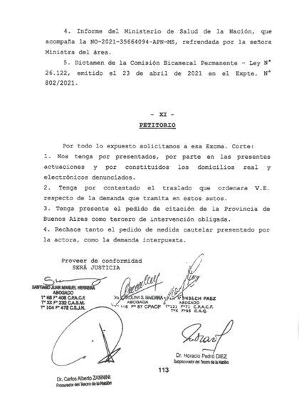 Presentación del procurador del Tesoro, Carlos Zannini