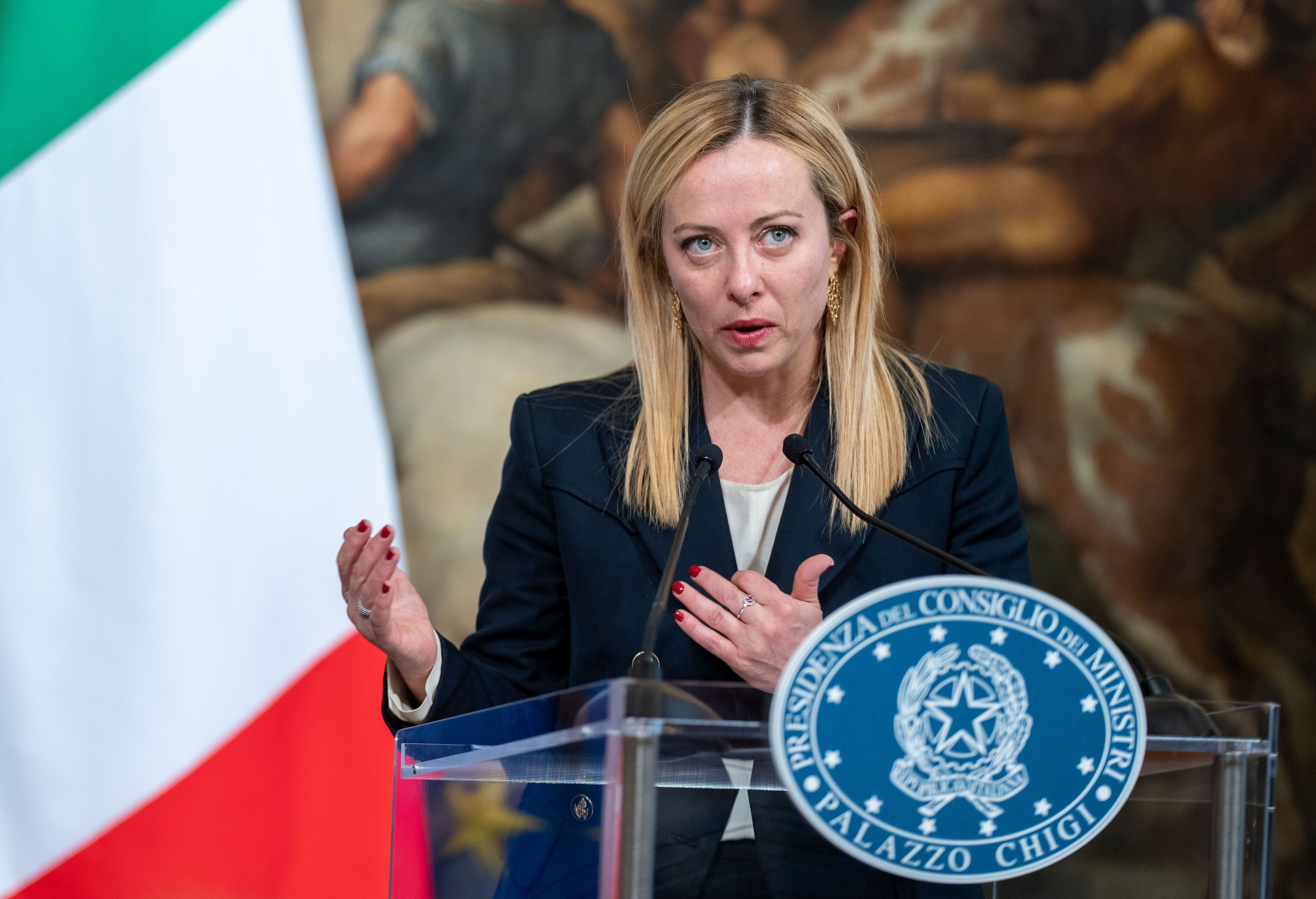 La primera ministra italiana Giorgia Meloni (Georg Hochmuth/APA/dpa)