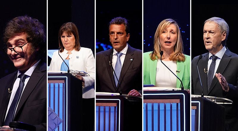 Gestos. Los cinco candidatos presidenciales se enfrentarán esta noche en el último debate antes de las elecciones