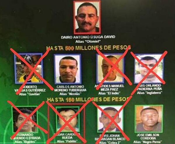 Dairo Antonio Úsuga, alias Otoniel, el criminal más buscado en Colombia.