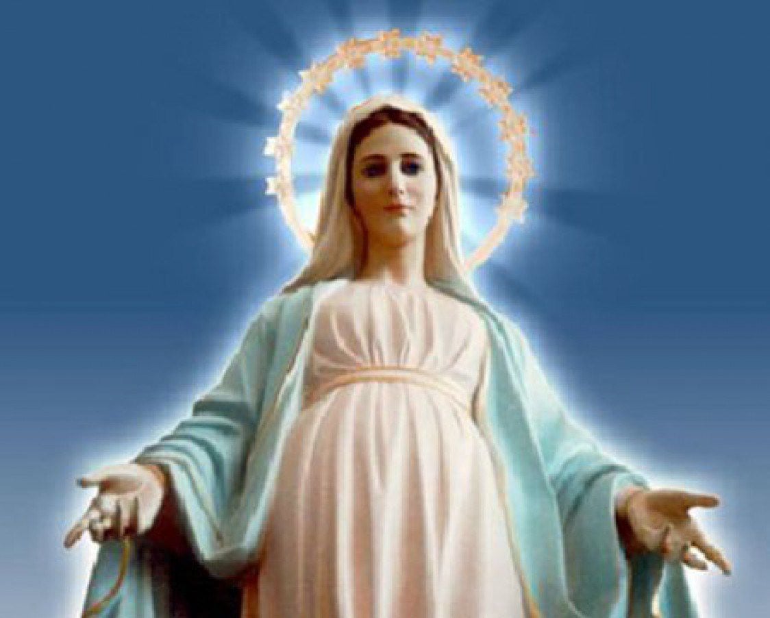 La Inmaculada Concepción. De esta imagen derivan los colores de la bandera argentina