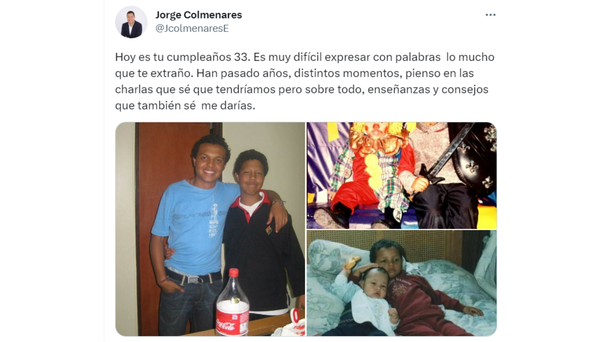 Jorge Colmenares en Twitter