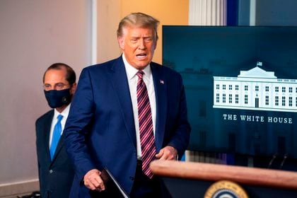 El presidente de Estados Unidos, Donald Trump.  Trump asiste a una conferencia de prensa en la Casa Blanca en Washington