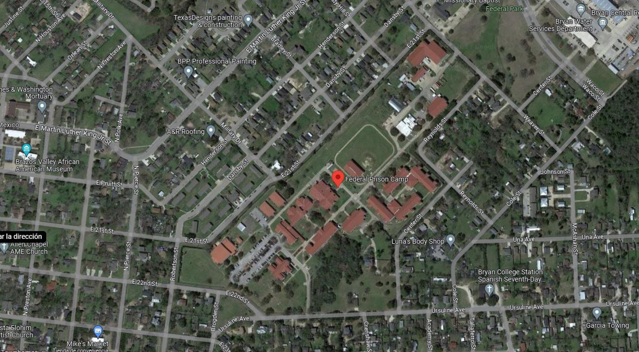 El perímetro de la cárcel en una imágen satelital (Google Maps)