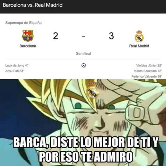 Los mejores memes que dejó el triunfo del Real Madrid ante Barcelona por la Supecopa de España