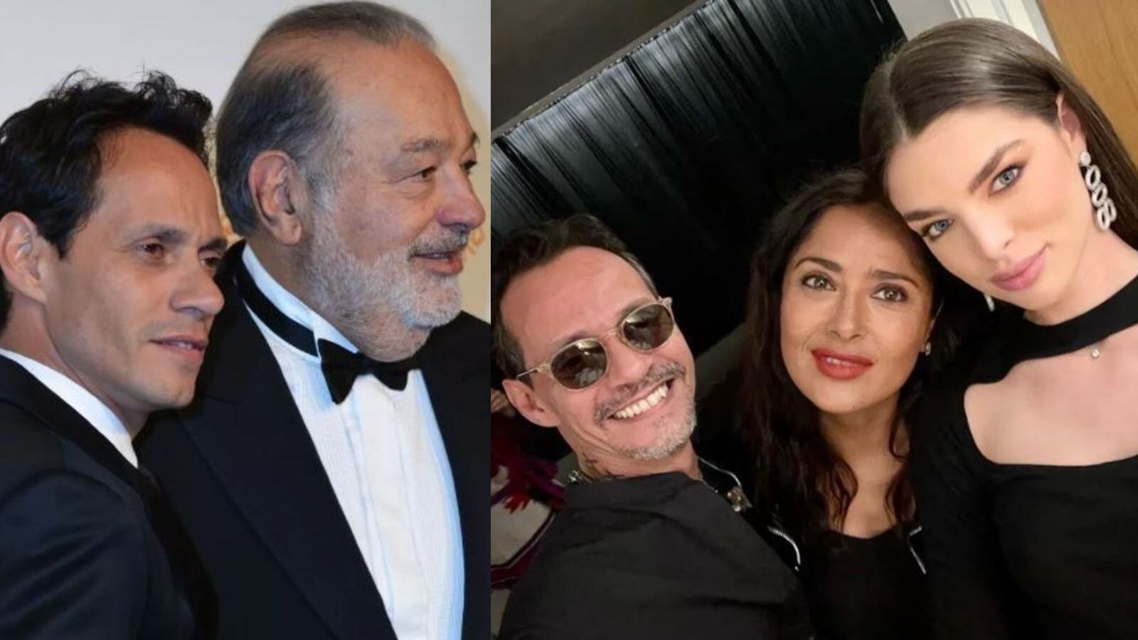 Carlos Slim y  Salma Hayek y asistieron a la boda de Marc Anthony y Nadia Ferreira(Fotos: he Grosby Group/ Instagram/@marcanthony)