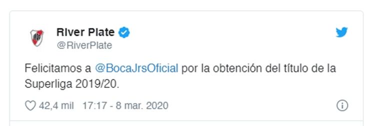 El gesto de River para Boca tras la obtención de la Superliga