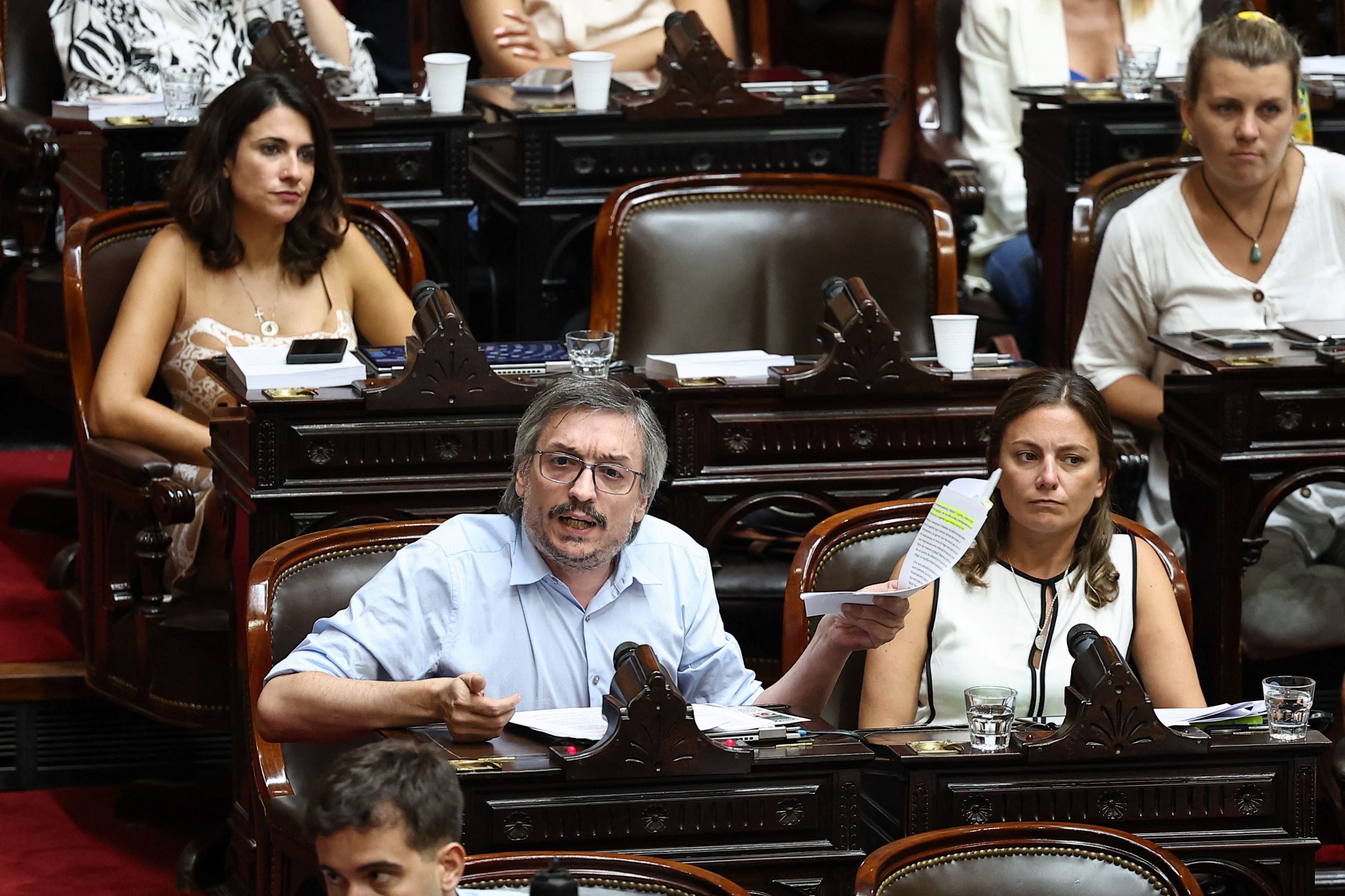 Máximo Kirchner en la Cámara de Diputados (REUTERS)