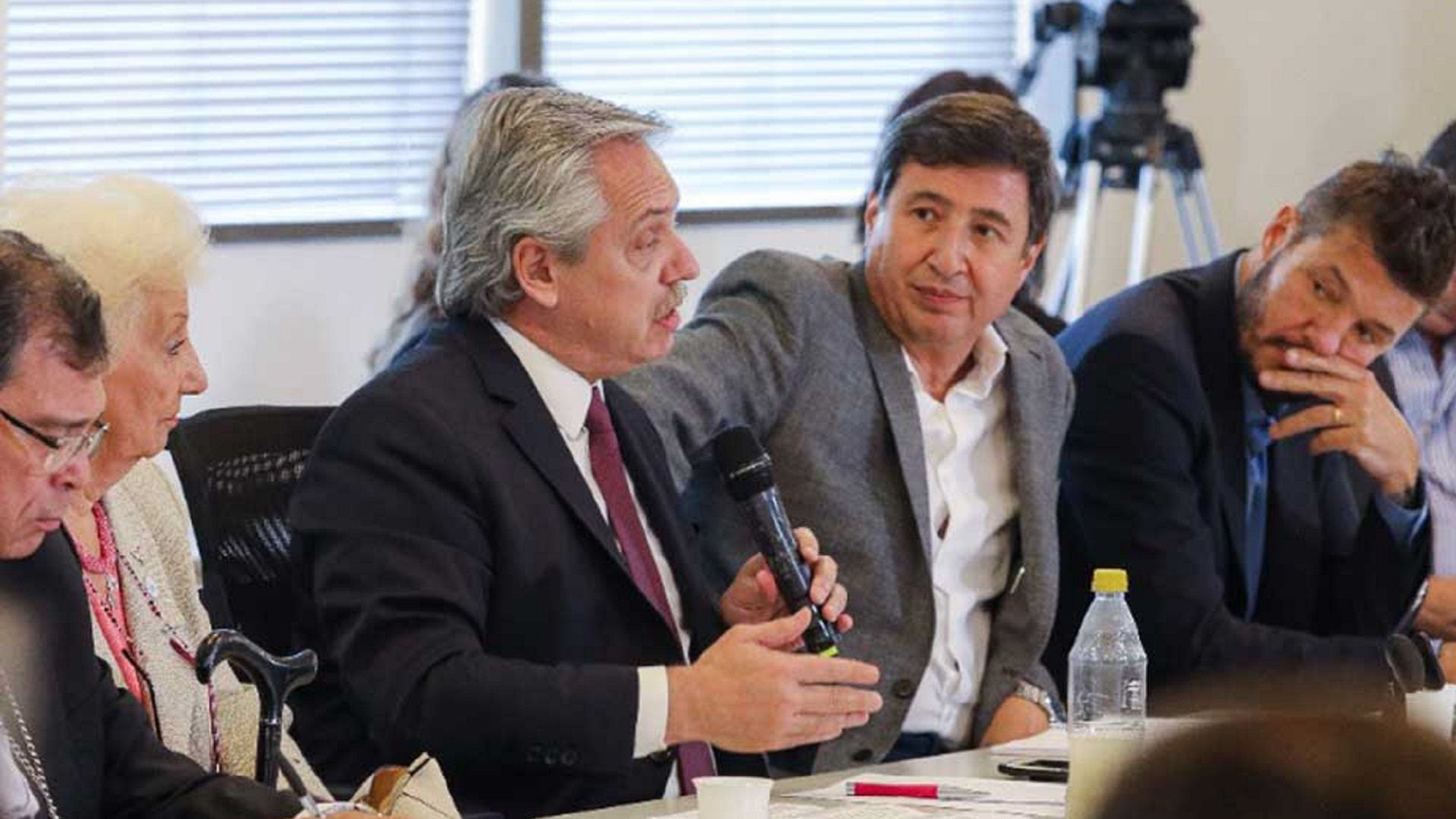 Alberto Fernández, Daniel Arroyo y Marcelo Tinelli - Mesa contra el hambre