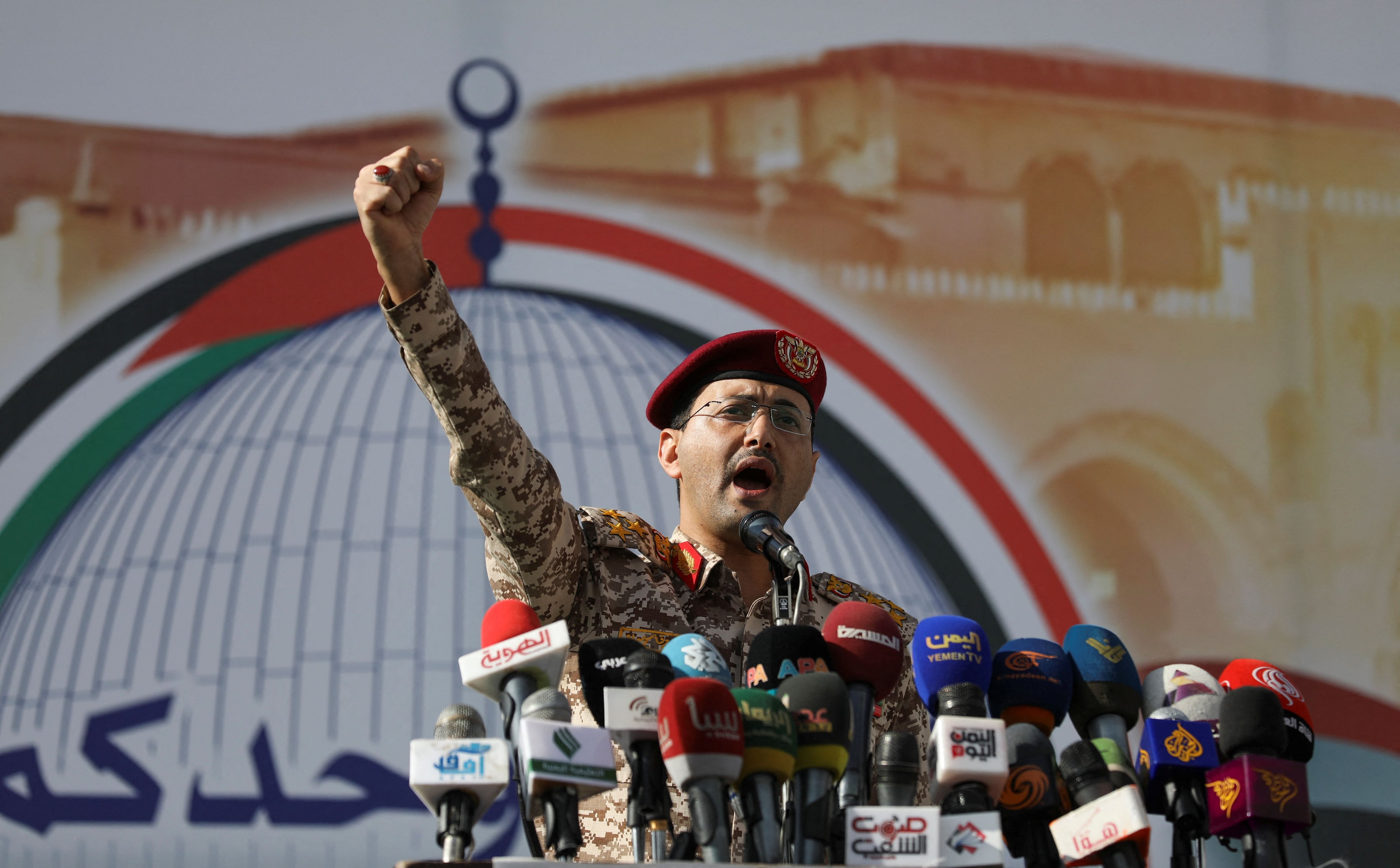 El general de brigada yemení y portavoz de los hutíes Yahya Saree (REUTERS/Khaled Abdullah)