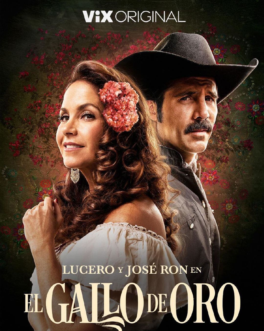 Lucero y José Ron en un promocional de la serie de Vix+, 'El Gallo de Oro'.